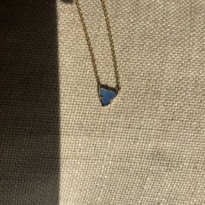 Kendra Scott Gold Necklace Blue Stone Triangle